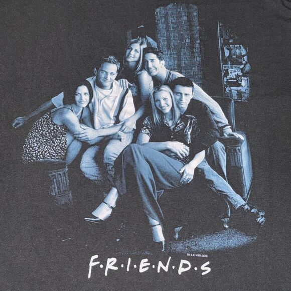 Old Navy T-Shirt Men's Medium Charcoal Friends Cast Graphic Print Short Sleeve - Picture 3 of 7